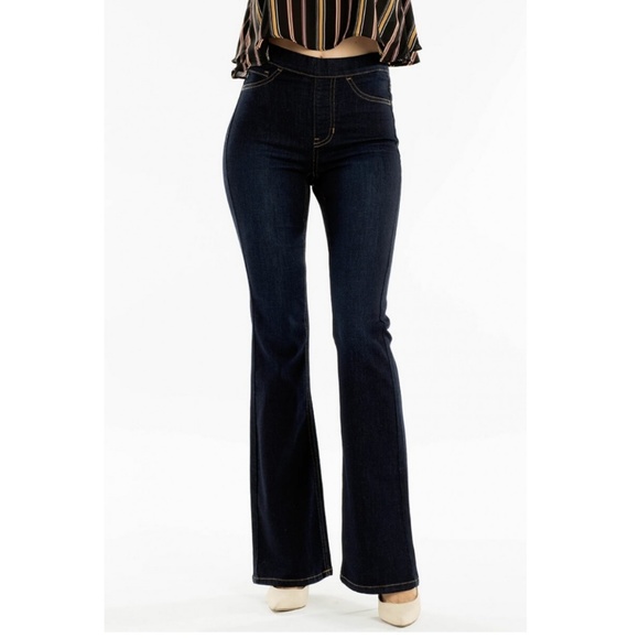 kancan dark flare jeans
